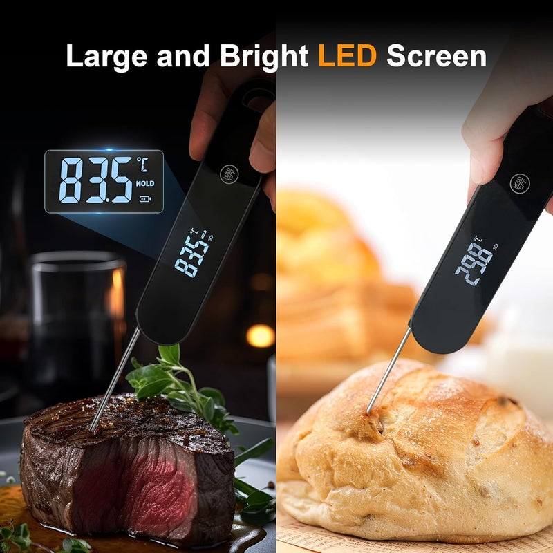 Charmline Professional Meat Thermometer Digital, High-Precision Kitchen Thermometer, 0.5s Instant Read, ±0.3°C Accuracy, Food Thermometers for Meat, Baking and Grilling, 180° Auto-Rotating Display - Image 5